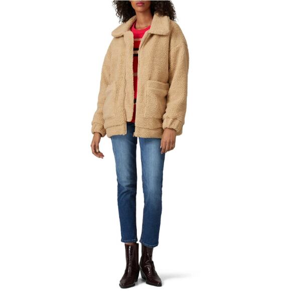 Show Me Your Mumu X RTR Beige Faux Shearling Cordella Jacket Size XL - Picture 4 of 10